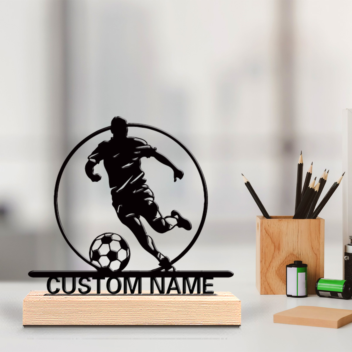 Office Furniture Design - Металлическая статуэтка футболиста на заказ с