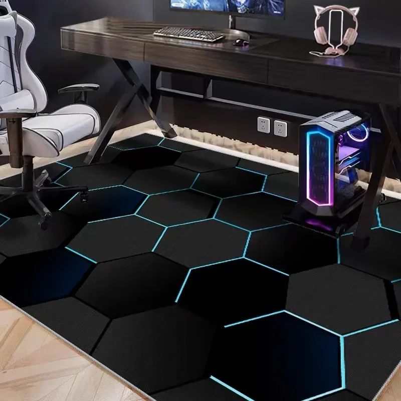 Chair Mat Hard Floor - Игровой коврик VIKAMA, черный шестиугольный, с